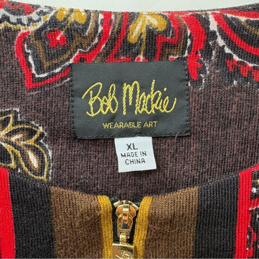 Bob Mackie Paisley Full Zip Jacket Size XL - Picture 5 of 7